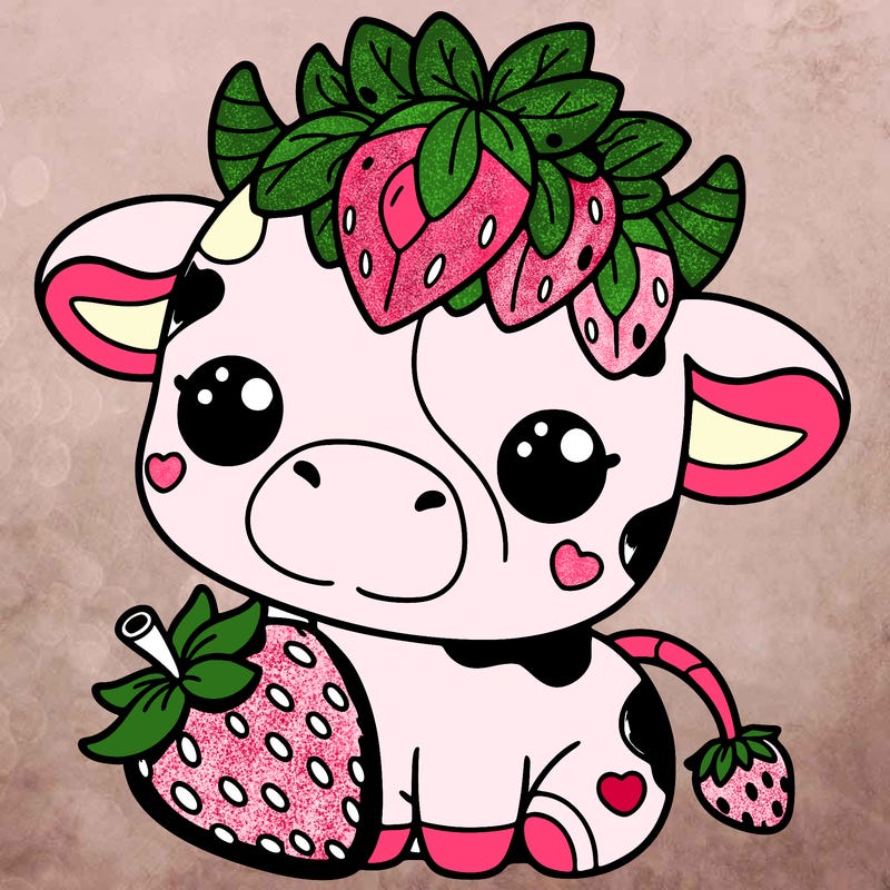 cute strawberry cow