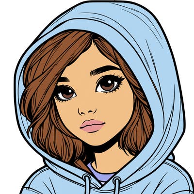 realistic girl with hoodie
