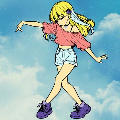 realistic girl danceing