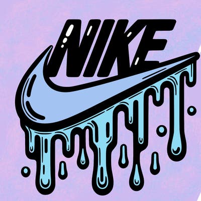 dripping nike logo