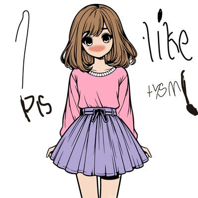 realistic girl with a skirt on