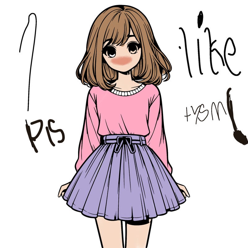 realistic girl with a skirt on