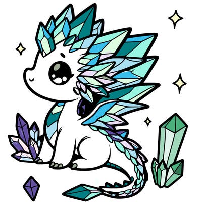 little cute crystal dragon