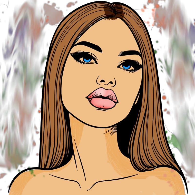 realistic woman with full lips