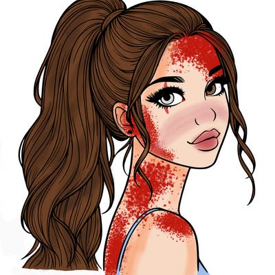 realistic pretty girl with high pony tail