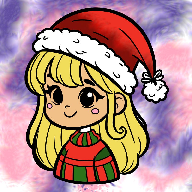 girl with christmas hat