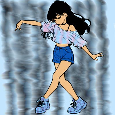 realistic girl danceing