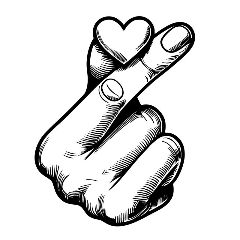 fingers heart realistic