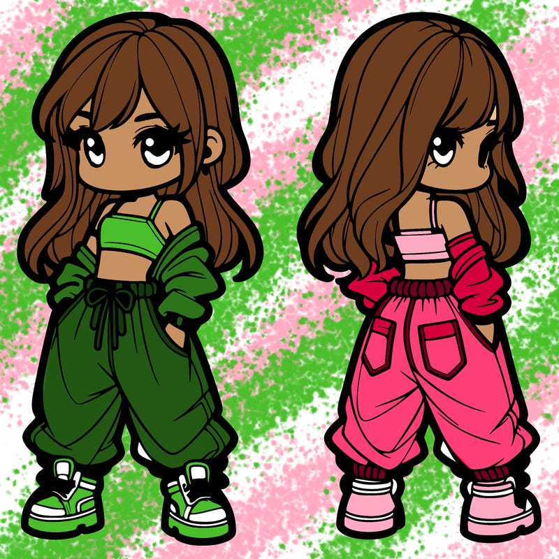 girl in crop top and baggy pants
