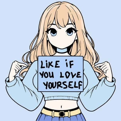 girl holding a blank sign in a long sleeve crop top