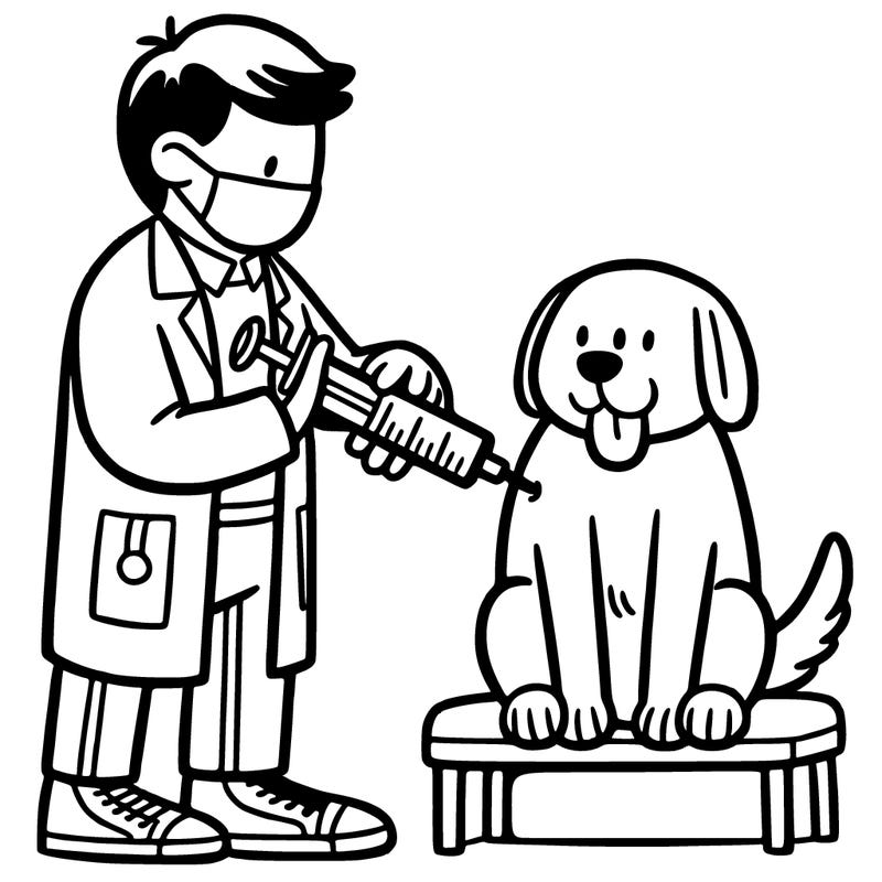 dog getting vaccinated