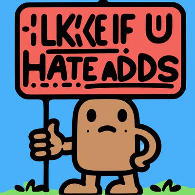 sign that says like if u hate adds