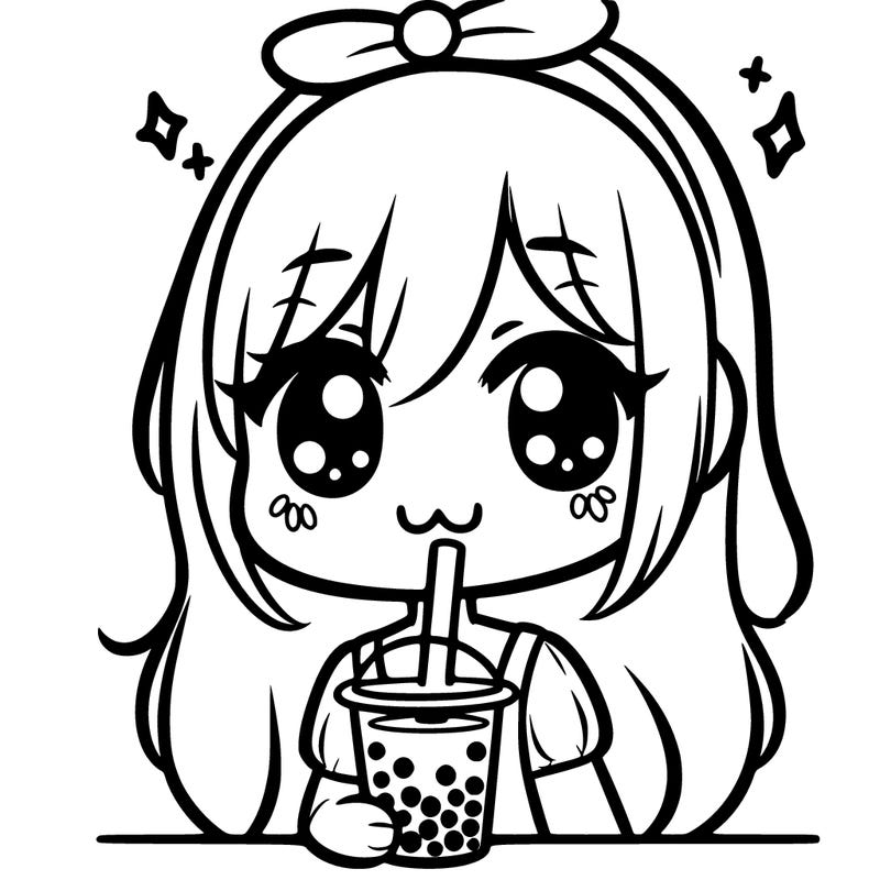 girl drinking boba