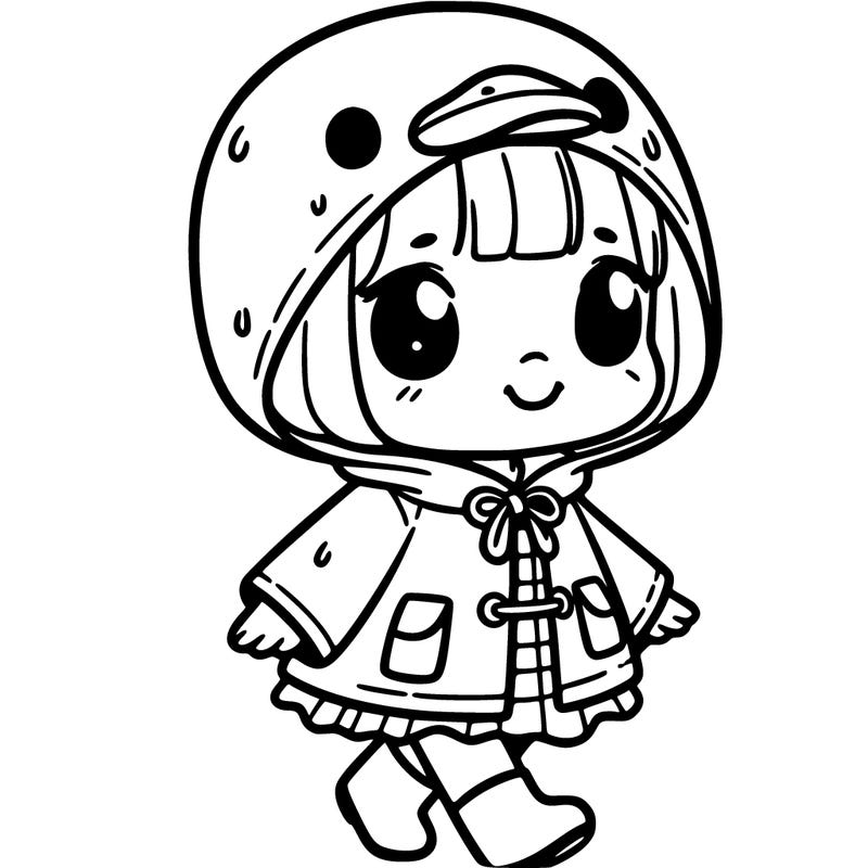 girl in a duck raincoat