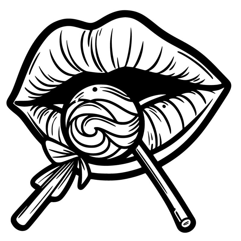 lips with lollipop