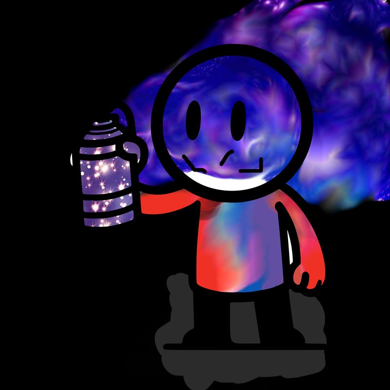 somebody spray painting their self