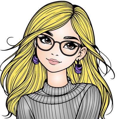 realistic girl with glasses