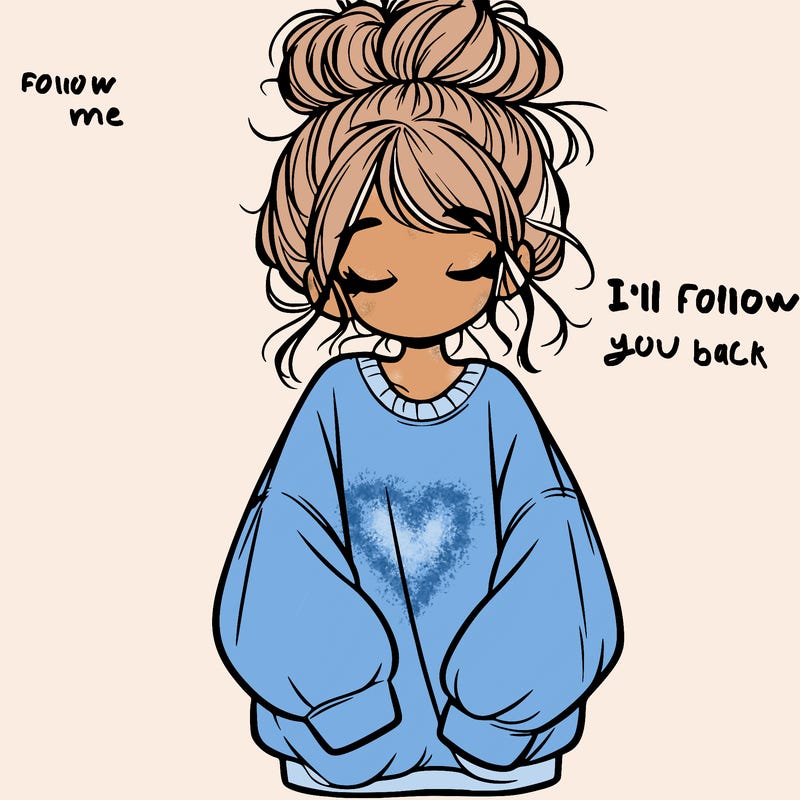 girl with baggy sweatshirt and messy bun