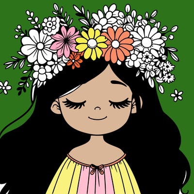 girl with flowers crown