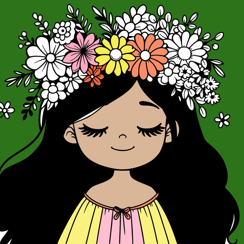 girl with flowers crown