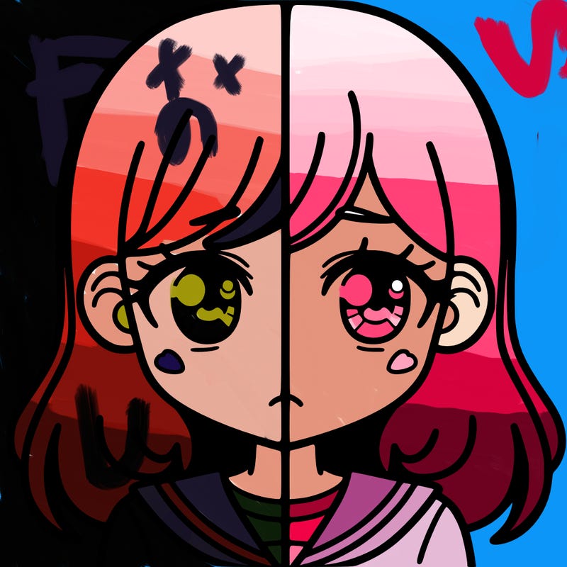 a split of a girl