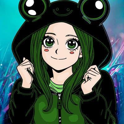 teen girl in a frog onesie