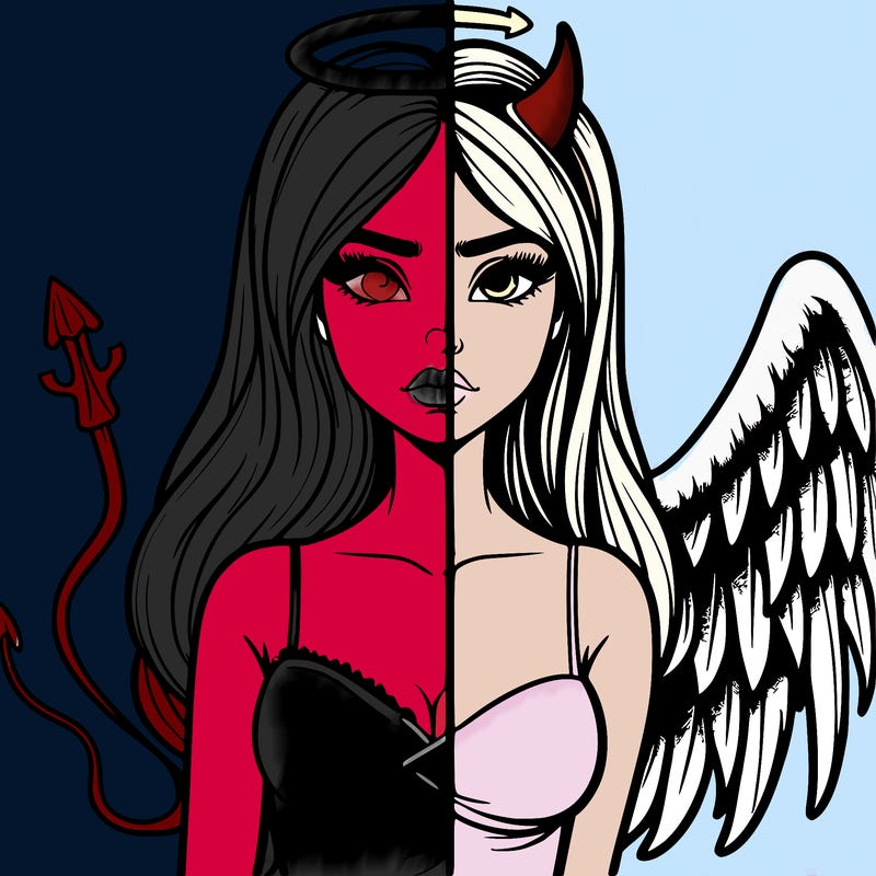 devil vs angel realistic girl