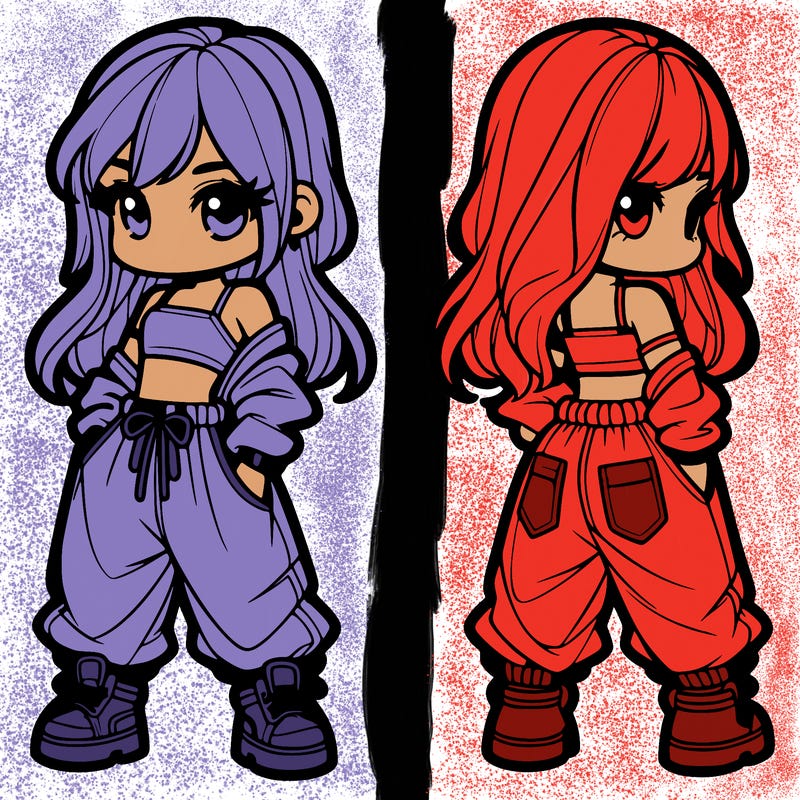 girl in crop top and baggy pants