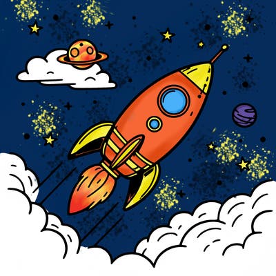 rocket in space
