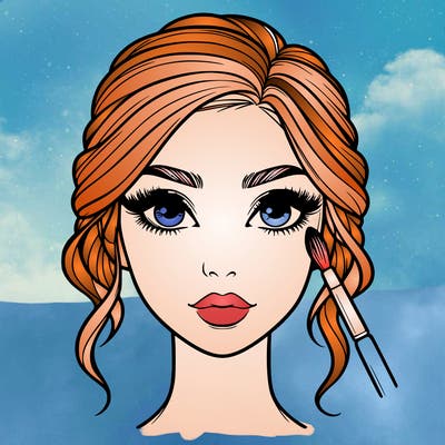 realistic person with makeup