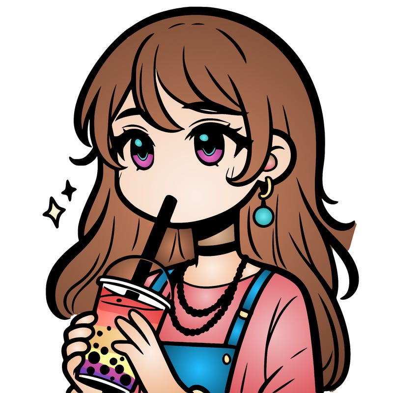 teenage girl drinking boba
