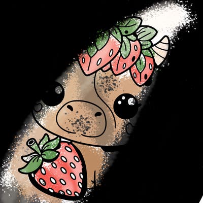 cute strawberry cow