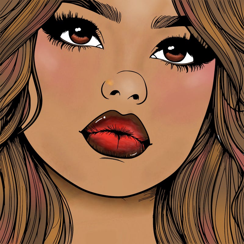 really realistic girl with lips