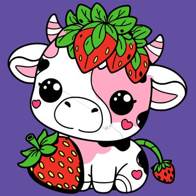 cute strawberry cow