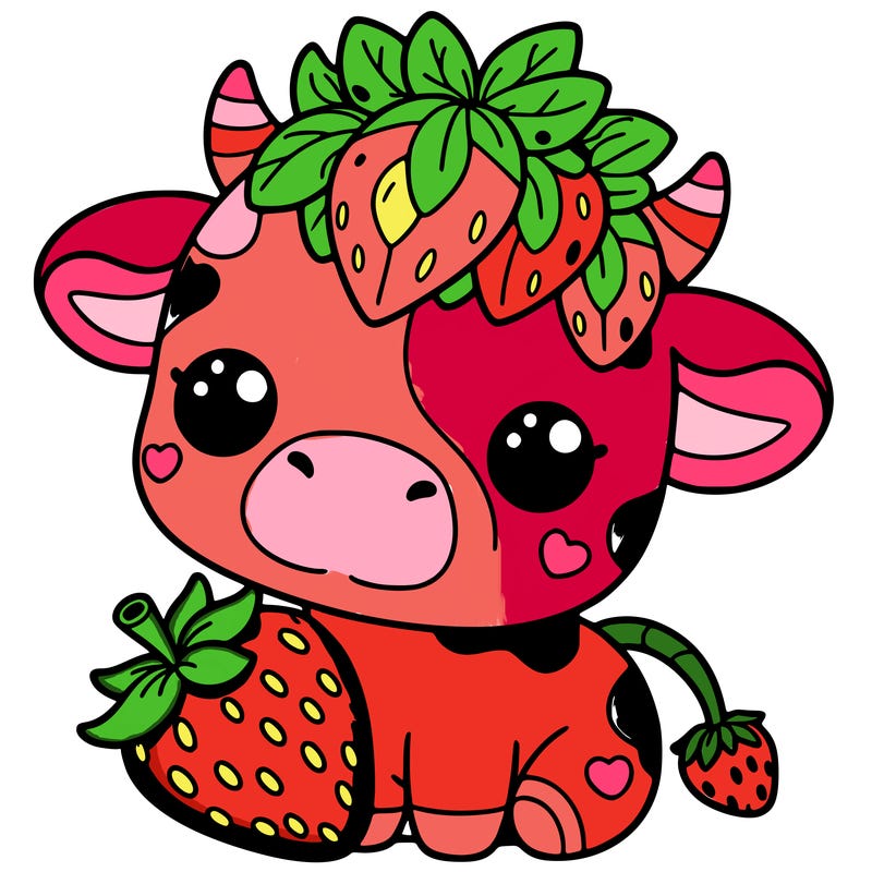cute strawberry cow