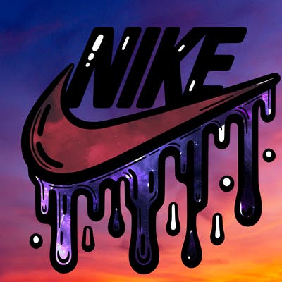 dripping nike logo