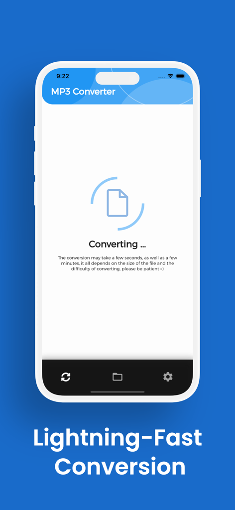 Lightning fast audio conversion in the MP3 Converter app