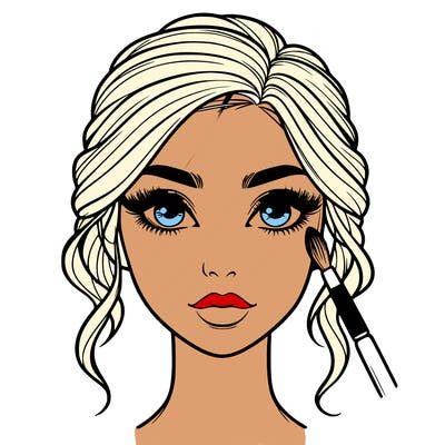 realistic person with makeup