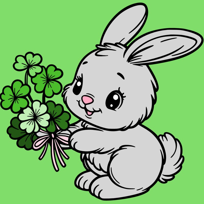 bunny with a bunch of clover