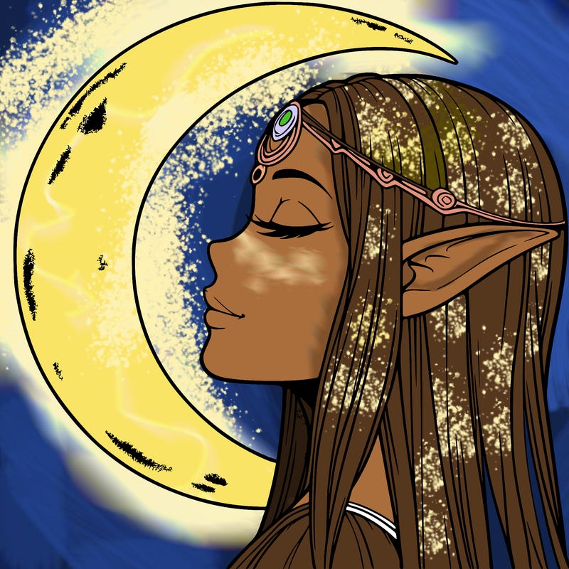 a realistic moon elf