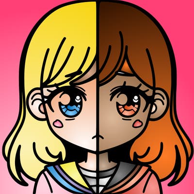 a split of a girl