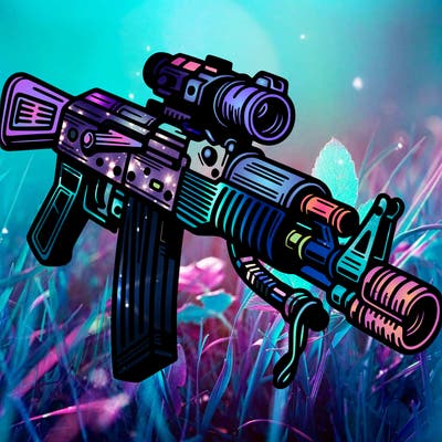 ak 47 with laser and suppresor