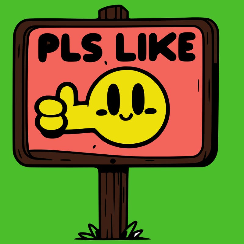 a sign with pls like on it