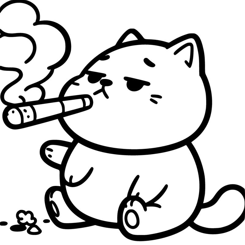 smoking cat