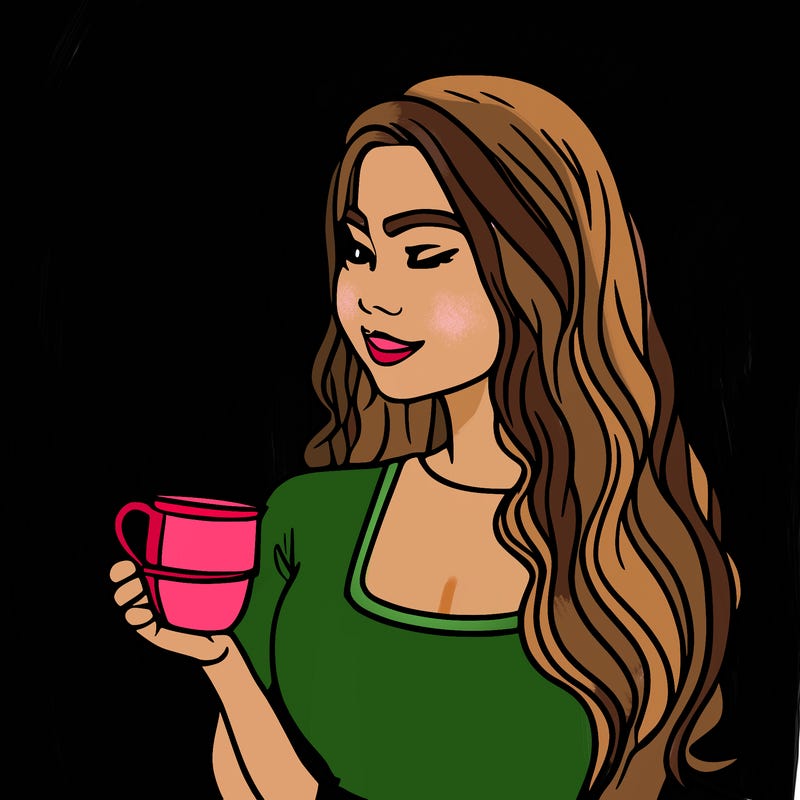 une fille avec une tasse