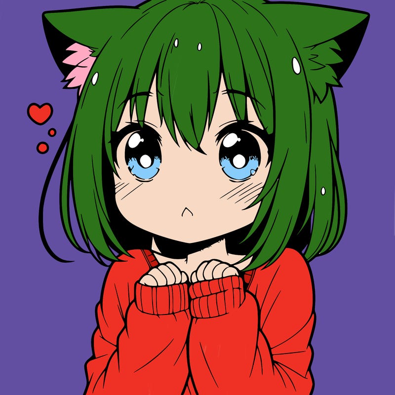 shy anime catgirl