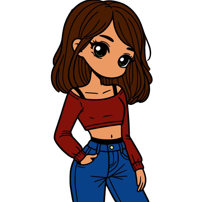 girl teenager with a crop top and flare jeans