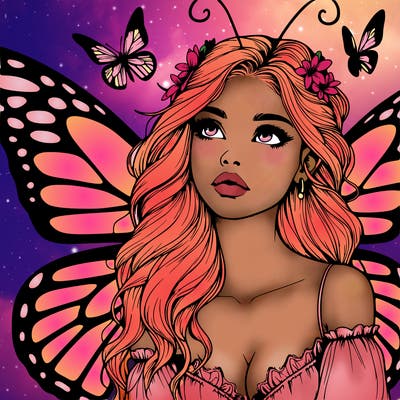 butterfly fairy realistic girl