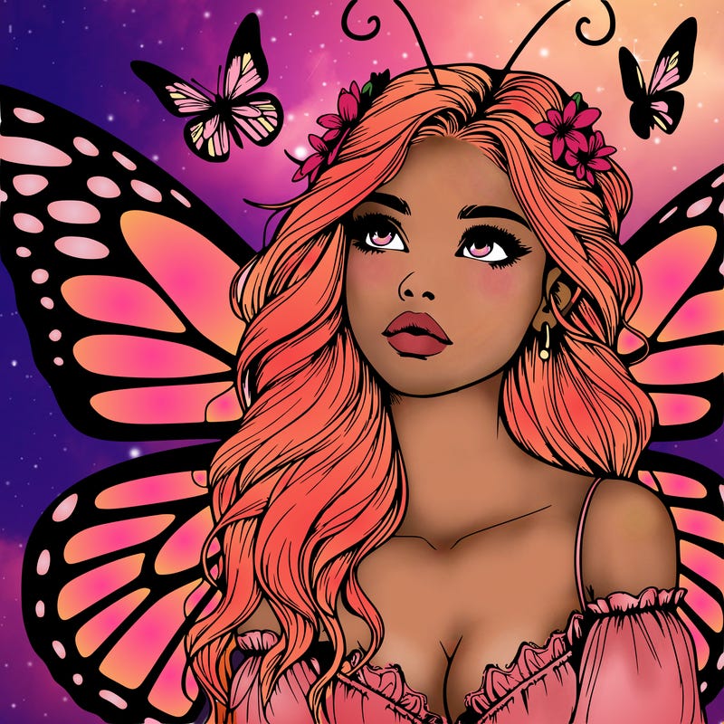 butterfly fairy realistic girl