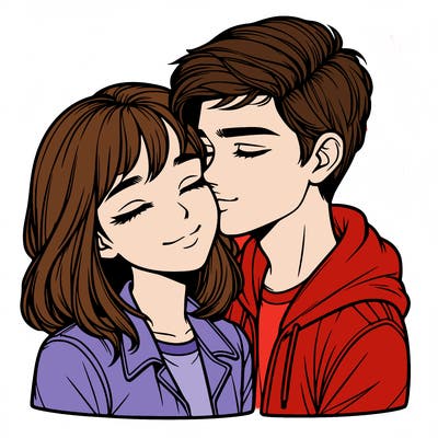 realistic girl and boy  love